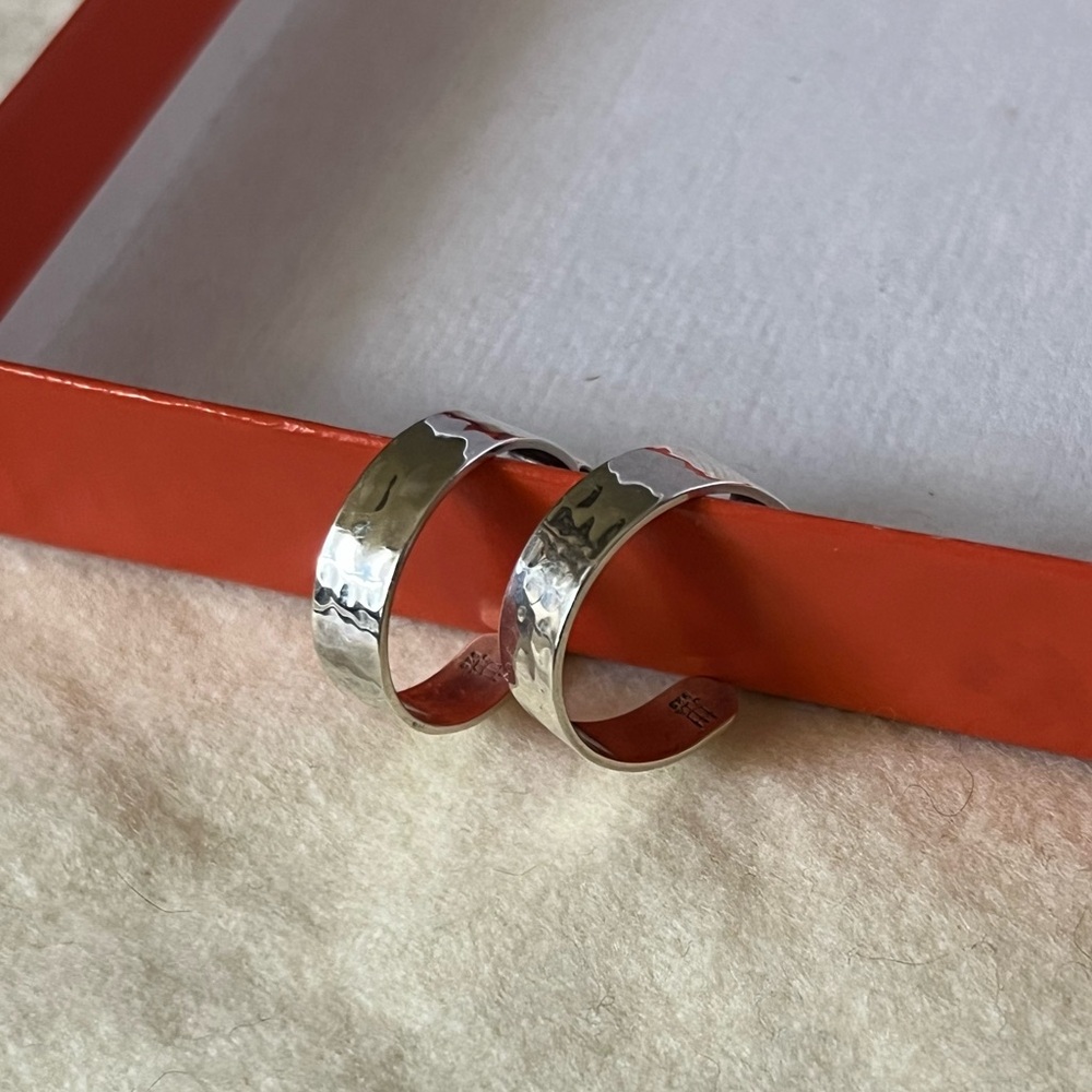 James Avery Hammered SS hammered hoop earrings